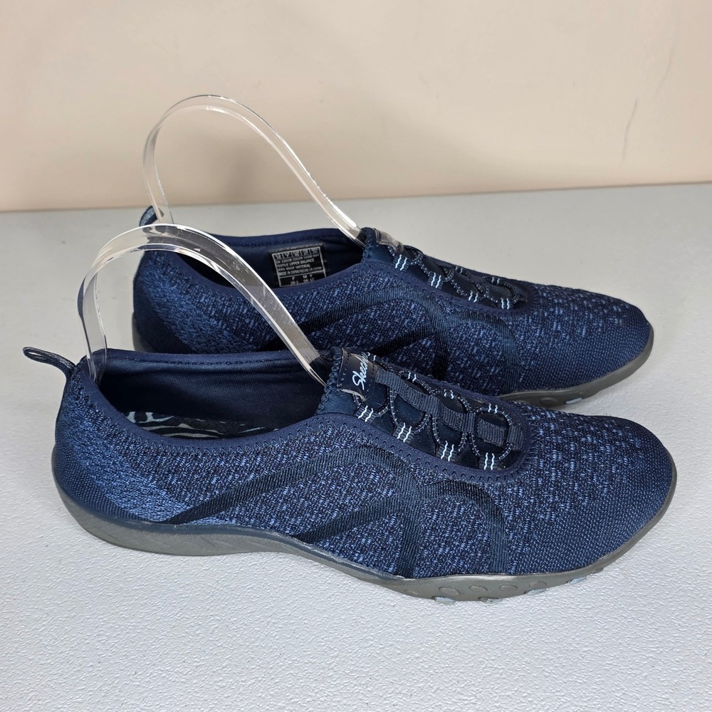 Skechers Relaxed Fit Sneakers Women 10 Navy Blue Air-Cooled Memory Foam 23315